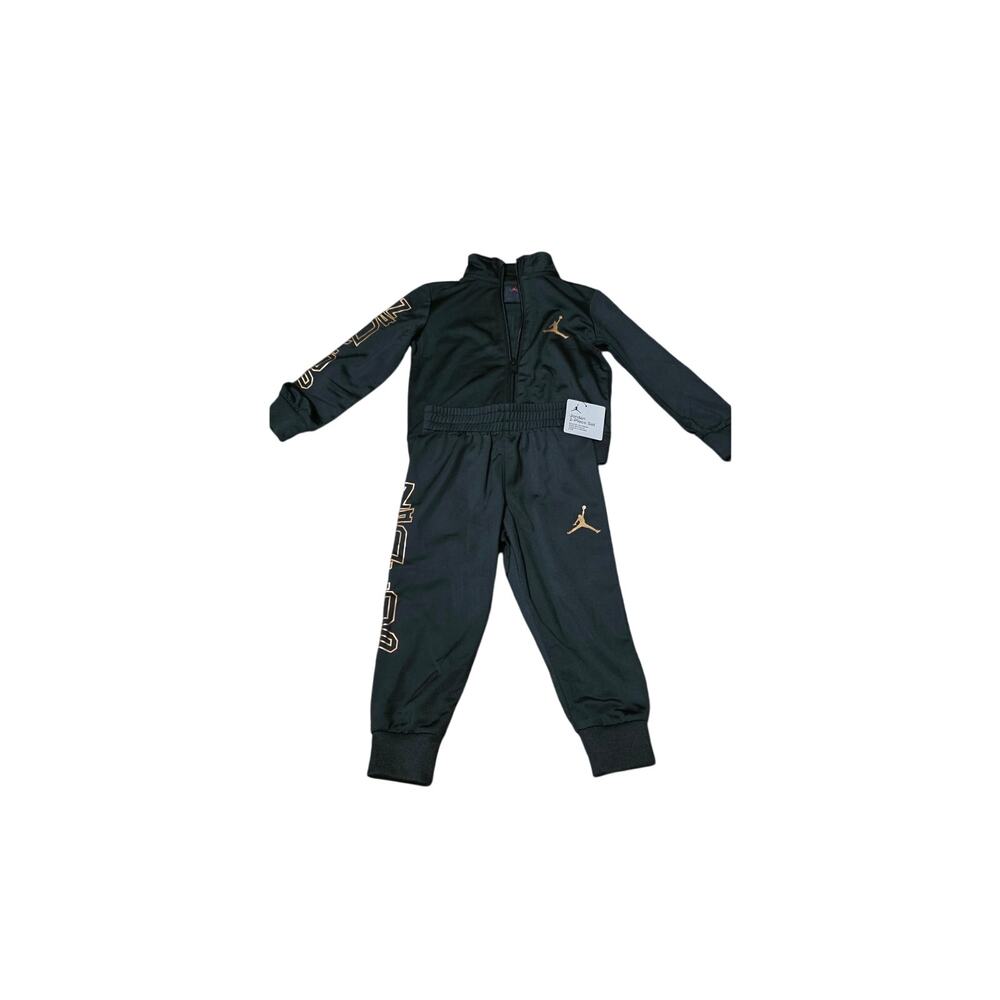 Jordan Toddler 2PC Set 2T Black Gold Tracksuit Polyester NWT